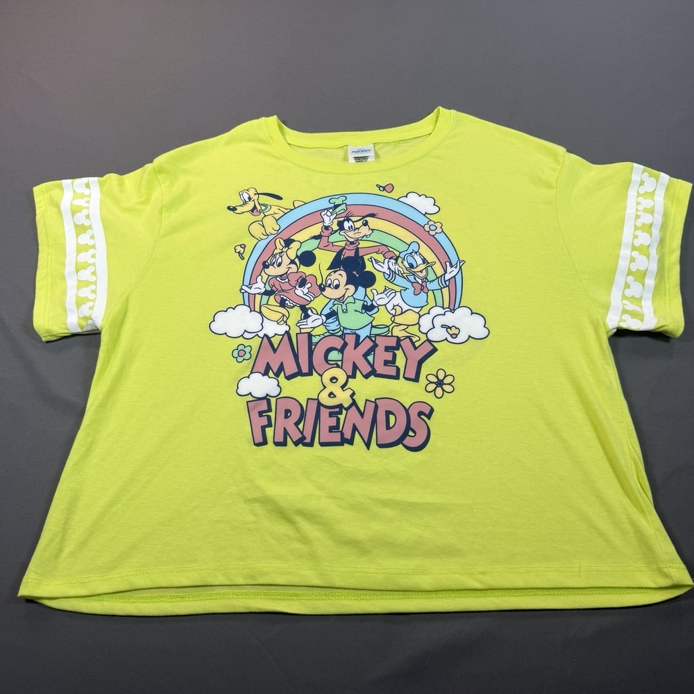 Vintage Style Disney Mickey & Friends XL Crop T-Shirt‎ Retro Style Goofy Pluto